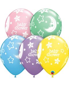 Baloane latex Baby Shower asortate, set 5 buc, cod 36982